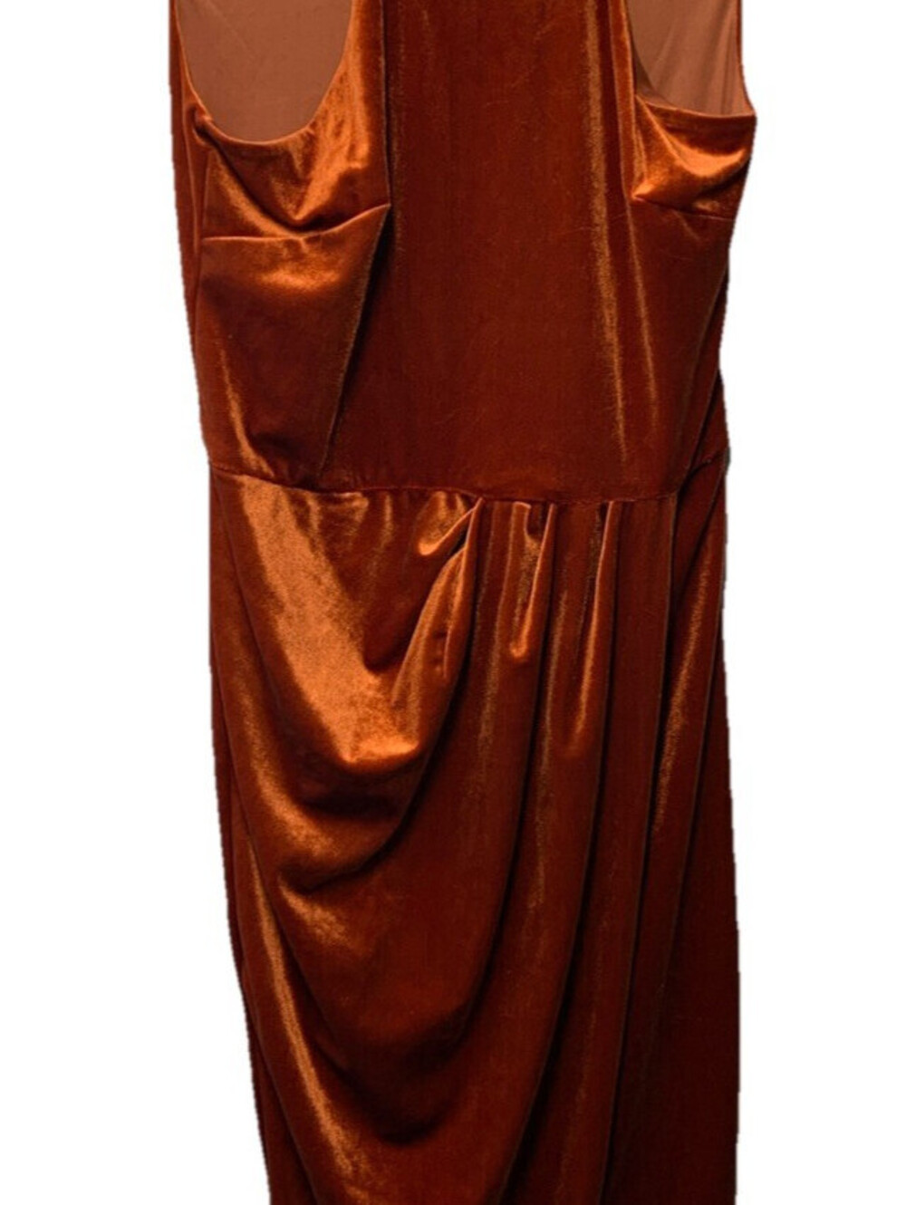 GRACE KARIN Women’s Velvet Halterneck Sleeveless Backless Dress Size Medium Rust
